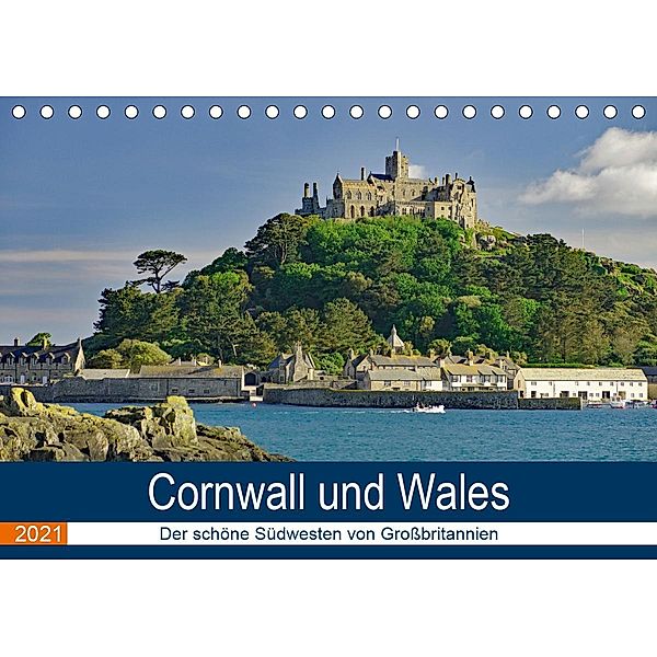 Cornwall und Wales (Tischkalender 2021 DIN A5 quer), Reinhard Pantke