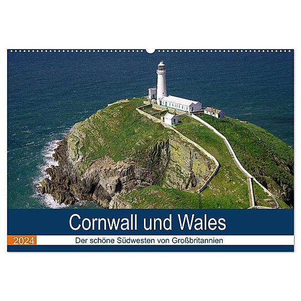 Cornwall und Wales (Wandkalender 2024 DIN A2 quer), CALVENDO Monatskalender, Reinhard Pantke