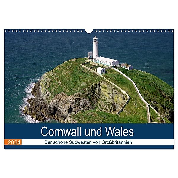 Cornwall und Wales (Wandkalender 2024 DIN A3 quer), CALVENDO Monatskalender, Reinhard Pantke