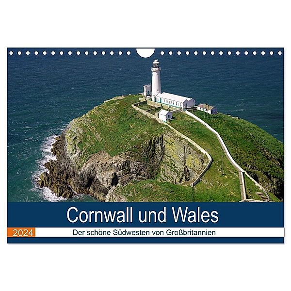 Cornwall und Wales (Wandkalender 2024 DIN A4 quer), CALVENDO Monatskalender, Reinhard Pantke