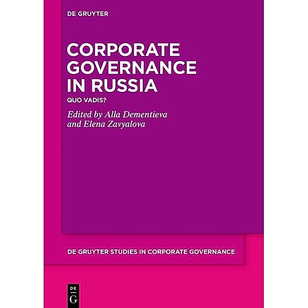 Corporate Governance in Russia / De Gruyter Studies in Corporate Governance Bd.3