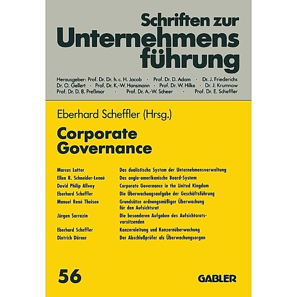 Corporate Governance / Schriften zur Unternehmensführung