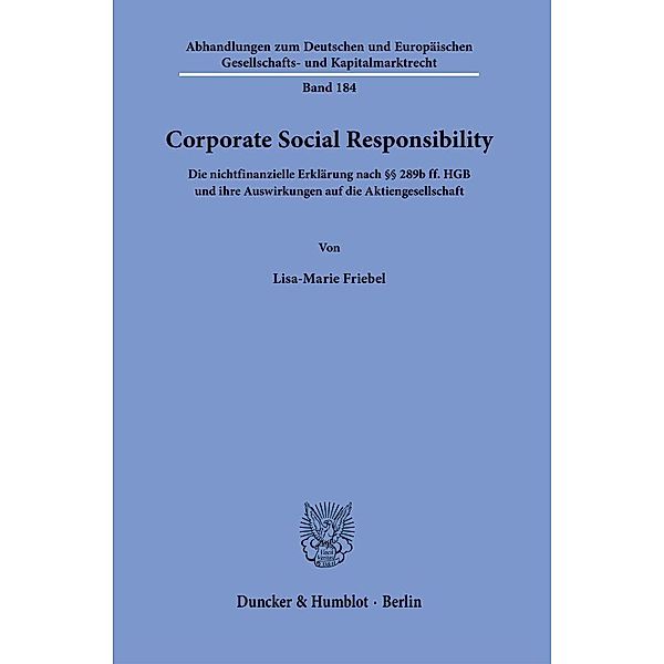 Corporate Social Responsibility., Lisa-Marie Friebel