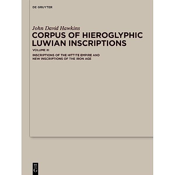 Corpus of Hieroglyphic Luwian Inscriptions, John David Hawkins