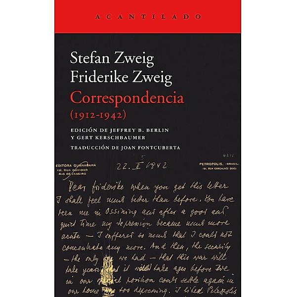 Correspondencia (1912-1942) / El Acantilado Bd.376, Stefan Zweig, Friderike Zweig