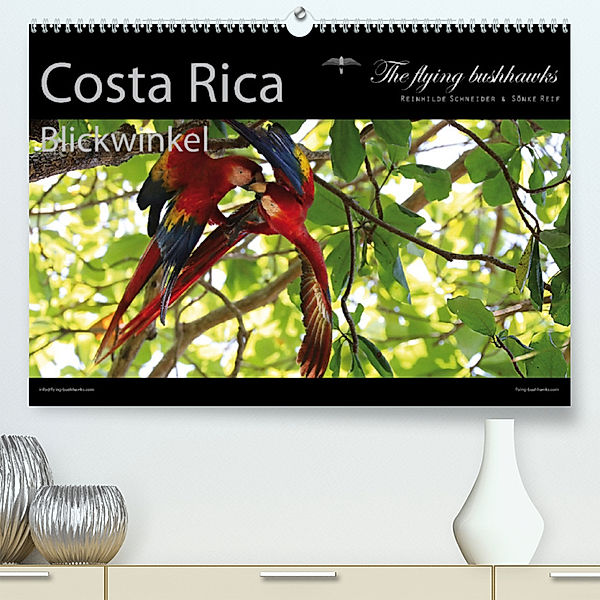 Costa Rica Blickwinkel 2023 (Premium, hochwertiger DIN A2 Wandkalender 2023, Kunstdruck in Hochglanz), The flying bushhawks