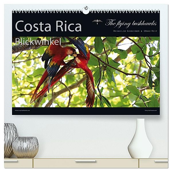 Costa Rica Blickwinkel 2025 (hochwertiger Premium Wandkalender 2025 DIN A2 quer), Kunstdruck in Hochglanz, Calvendo, The flying bushhawks