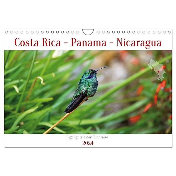 Costa Rica - Panama - Nicaragua (Wandkalender 2024 DIN A4 quer), CALVENDO Monatskalender, Nicolette Berns