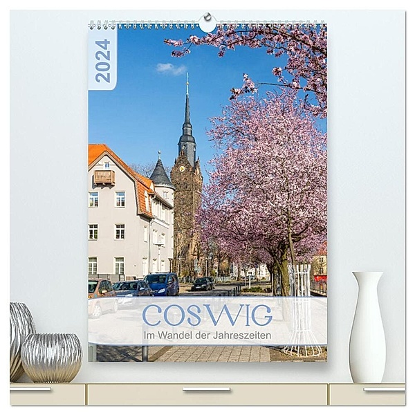 Coswig - Im Wandel der Jahreszeiten (hochwertiger Premium Wandkalender 2024 DIN A2 hoch), Kunstdruck in Hochglanz, Gabriele Hanke