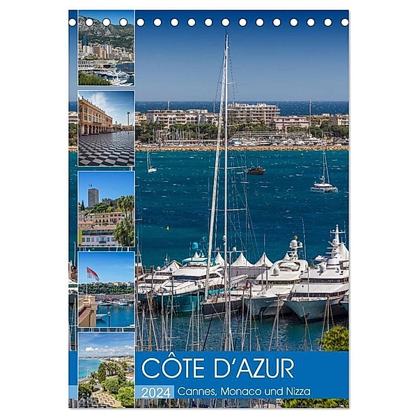 CÔTE D'AZUR Cannes, Monaco und Nizza (Tischkalender 2024 DIN A5 hoch), CALVENDO Monatskalender, Melanie Viola