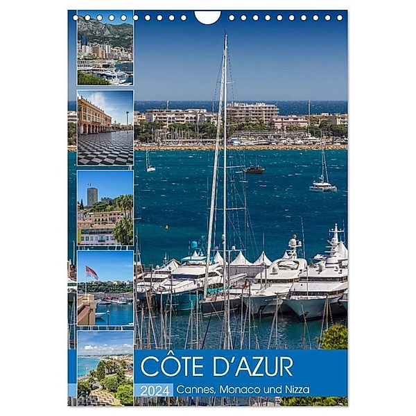 CÔTE D'AZUR Cannes, Monaco und Nizza (Wandkalender 2024 DIN A4 hoch), CALVENDO Monatskalender, Melanie Viola