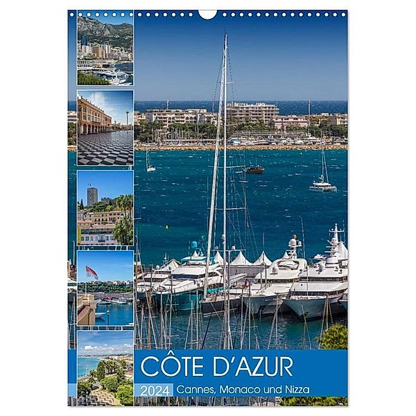 CÔTE D'AZUR Cannes, Monaco und Nizza (Wandkalender 2024 DIN A3 hoch), CALVENDO Monatskalender, Melanie Viola