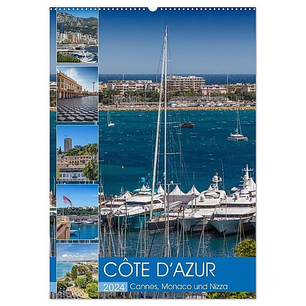 CÔTE D'AZUR Cannes, Monaco und Nizza (Wandkalender 2024 DIN A2 hoch), CALVENDO Monatskalender, Melanie Viola
