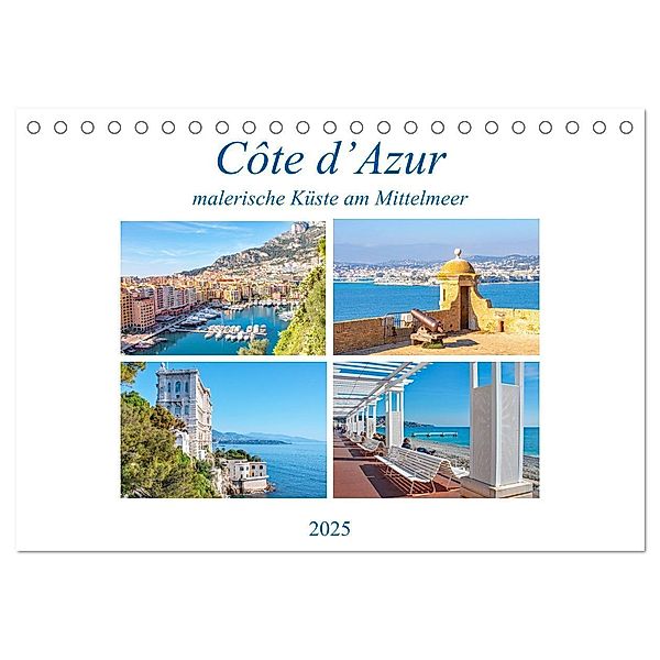 Côte d'Azur - malerische Küste am Mittelmeer (Tischkalender 2025 DIN A5 quer), CALVENDO Monatskalender, Calvendo, Nina Schwarze
