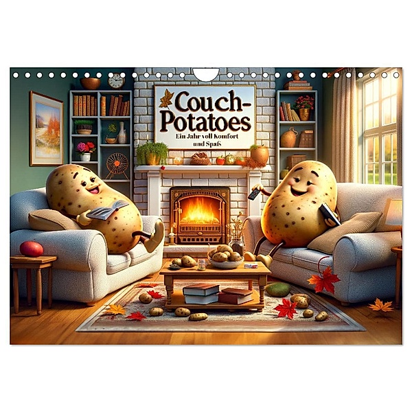 Couch Potatoes: Ein Jahr voll Komfort und Spaß (Wandkalender 2025 DIN A4 quer), CALVENDO Monatskalender, Calvendo, artefacti