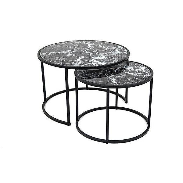 Couchtisch 2er-Set Santos (Farbe: marmor nero/schwarz)