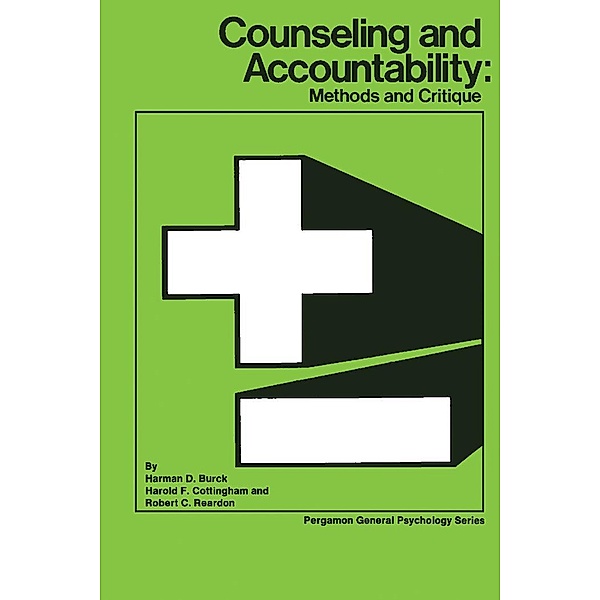 Counseling and Accountability, Harman D. Burck, Harold F. Cottingham, Robert C. Reardon