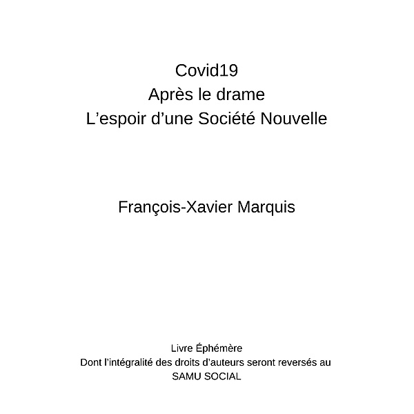Covid19 / Librinova, Marquis Francois-Xavier Marquis