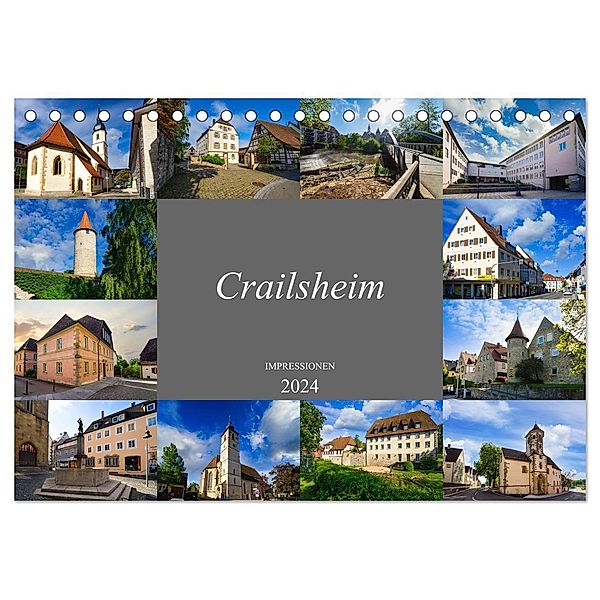 Crailsheim Impressionen (Tischkalender 2024 DIN A5 quer), CALVENDO Monatskalender, Dirk Meutzner