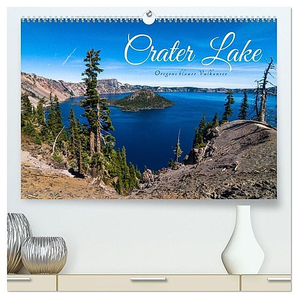 Crater Lake - Oregons blauer Vulkansee (hochwertiger Premium Wandkalender 2024 DIN A2 quer), Kunstdruck in Hochglanz, Reiner Pechmann