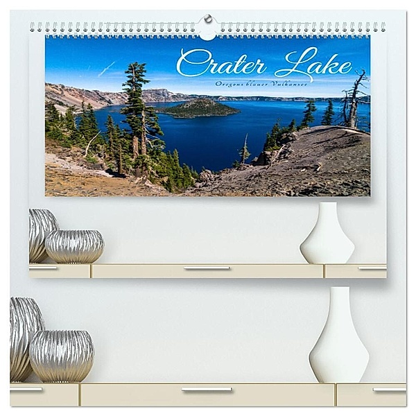 Crater Lake - Oregons blauer Vulkansee (hochwertiger Premium Wandkalender 2025 DIN A2 quer), Kunstdruck in Hochglanz, Calvendo, Reiner Pechmann