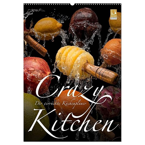 Crazy Kitchen - Der verrückte Küchenplaner (Wandkalender 2024 DIN A2 hoch), CALVENDO Monatskalender, Olaf Bruhn