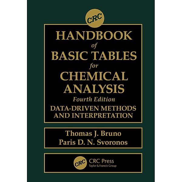 CRC Handbook of Basic Tables for Chemical Analysis, Thomas J. Bruno, Paris D. N. Svoronos