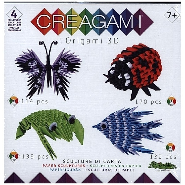 Creagami - CREAGAMI - Origami 3D 4er Set Tiere 555 Teile