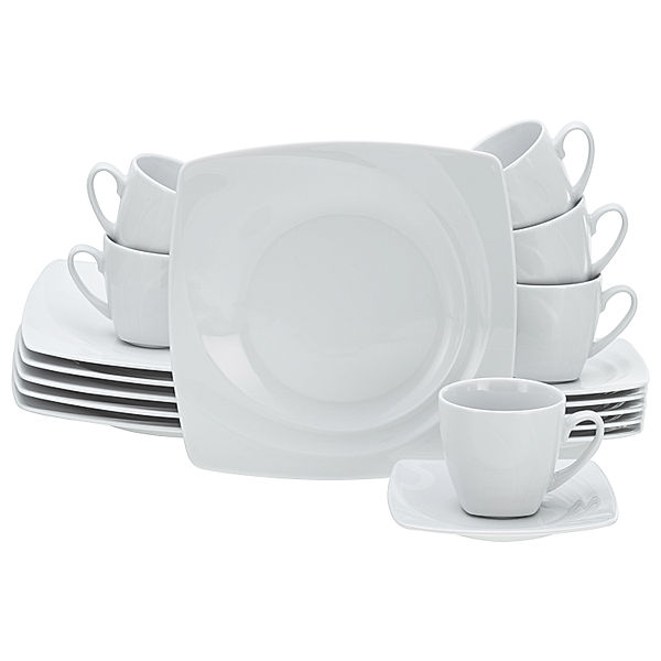 CreaTable Kaffeeservice 18-tlg Celebration weiss