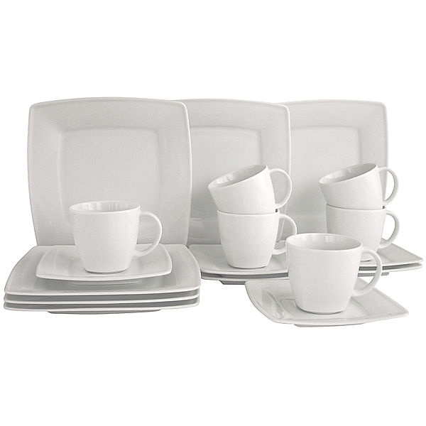 CreaTable Kaffeeservice 18-tlg Victoria weiss