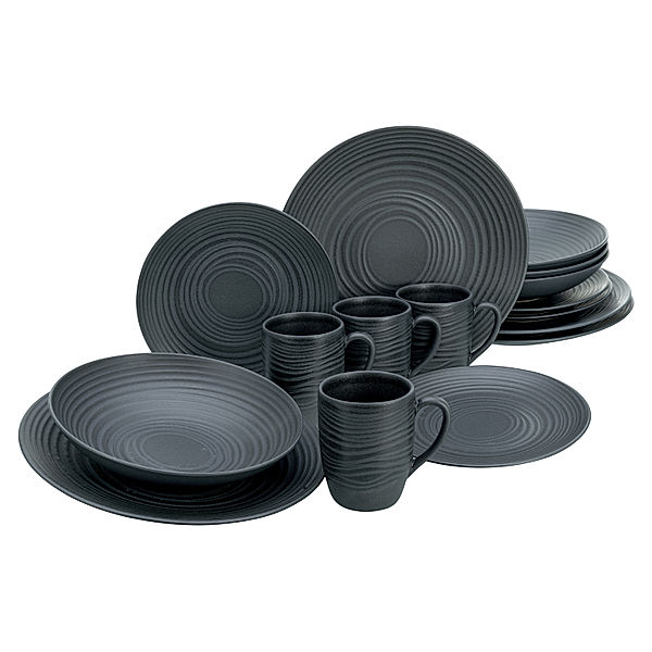 CreaTable Kombiservice 16-tlg Lava Stone schwarz