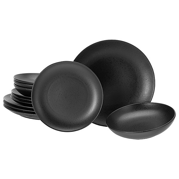 CreaTable Tellerset 12-tlg Magic Black schwarz