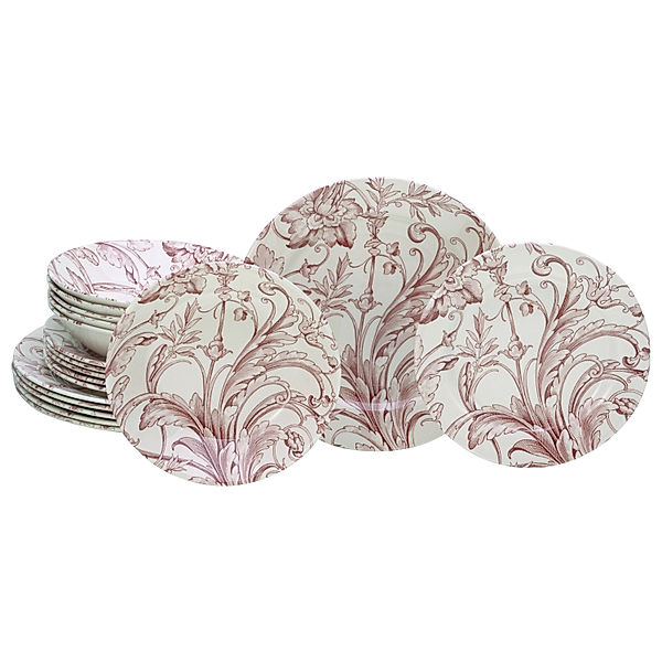 CreaTable Tellerset 18-tlg Venecia rot