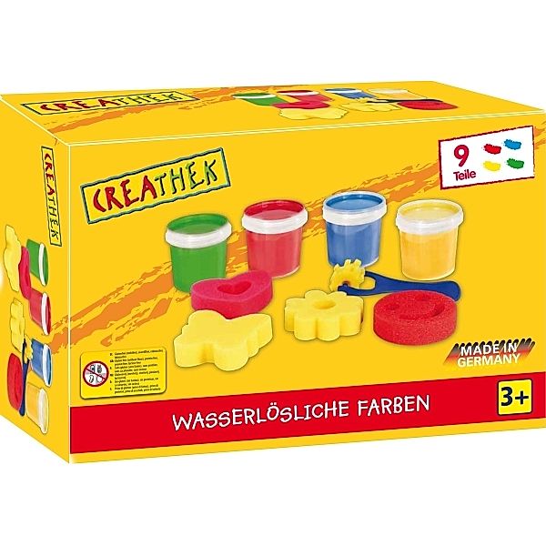 Creathek Fingerfarbe 4er mit Malschwämmchen