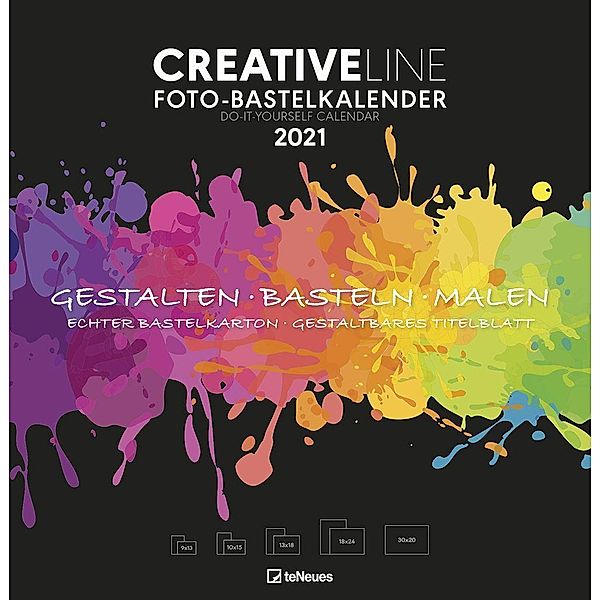 Creative Line Foto-Bastelkalender groß schwarz 2021