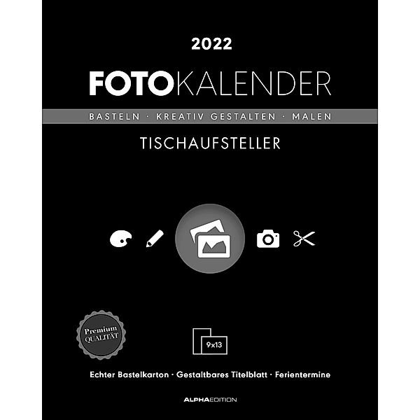 Creative Line Tischaufsteller hoch 2022 - Kreativ-Kalender - DIY-Kalender - Kalender-zum-basteln - Tischkalender - 16x20