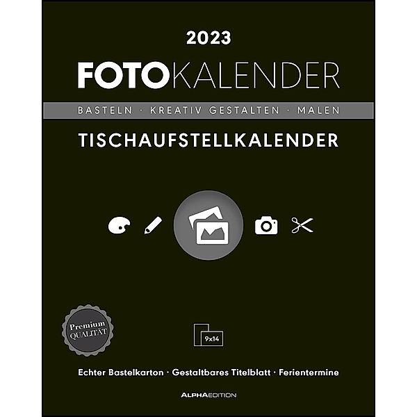 Creative Line Tischaufsteller hoch 2023 - Kreativ-Kalender - DIY-Kalender - Kalender-zum-basteln - Tischkalender - 16x20