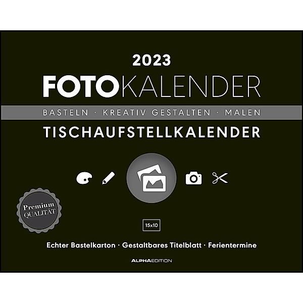 Creative Line Tischaufsteller quer 2023 - Kreativ-Kalender - DIY-Kalender - Kalender zum Basteln - Tischkalender - 20x16