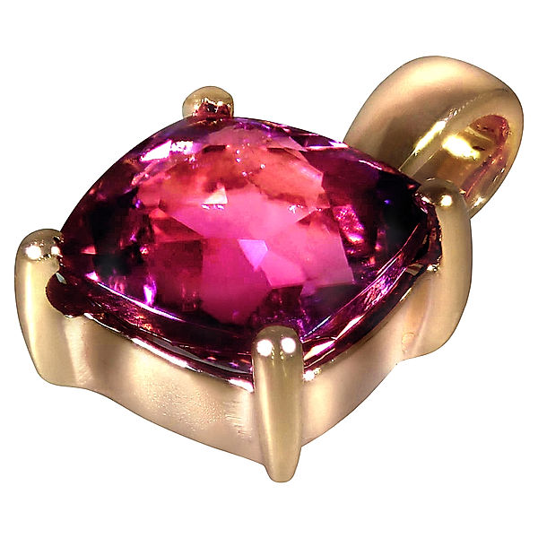 Creazione Bijoux Anhänger 750/- Gold Turmalin pink 1,1cm Glänzend 0,85ct.