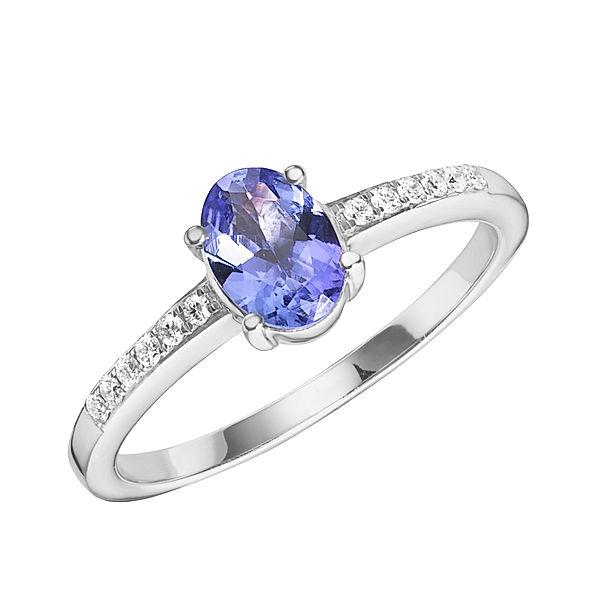 Creazione Bijoux Ring 750/- Gold Tansanit blau 5 Glänzend 0,81 (Größe: 054 (17,2))
