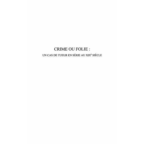 Crime ou folie / Hors-collection, Chevrier Olivier
