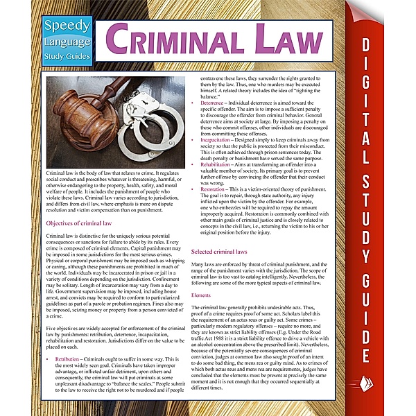 Criminal Law (Speedy Study Guides) / Dot EDU, Speedy Publishing