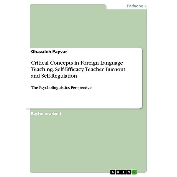 Critical Concepts in Foreign Language Teaching. Self-Efficacy, Teacher Burnout and Self-Regulation, Ghazaleh Payvar