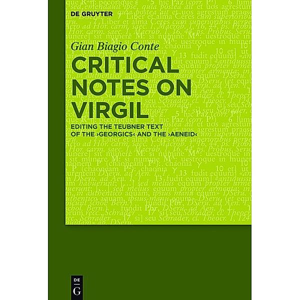 Critical Notes on Virgil, Gian Biagio Conte