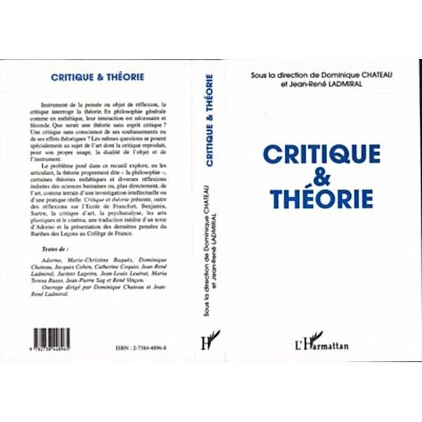 CRITIQUE ET THEORIE / Hors-collection, Dominique Chateau