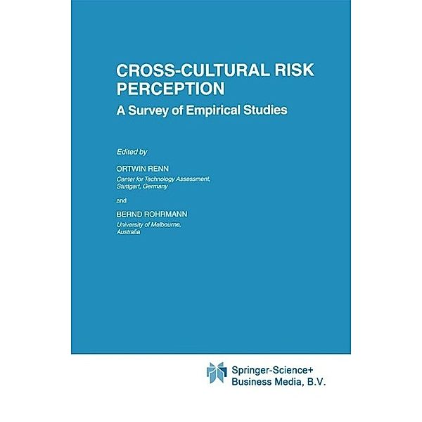 Cross-Cultural Risk Perception / Risk, Governance and Society Bd.13