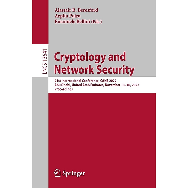 Cryptology and Network Security / Lecture Notes in Computer Science Bd.13641