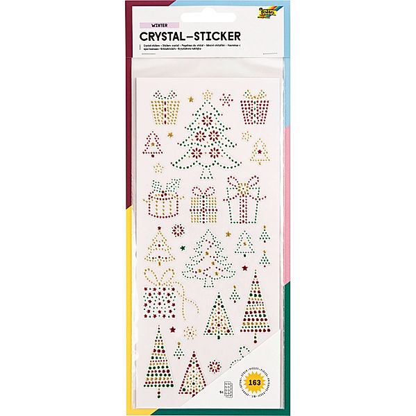 folia Crystal-Sticker WINTER 5-teilig in bunt