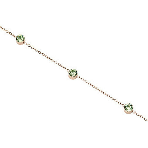 Crystals Armband - Sparkle - rosévergoldet - Peridot