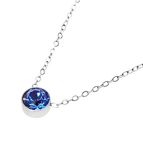 Crystals Halskette - Sparkle - feinversilbert - dunkler Saphir